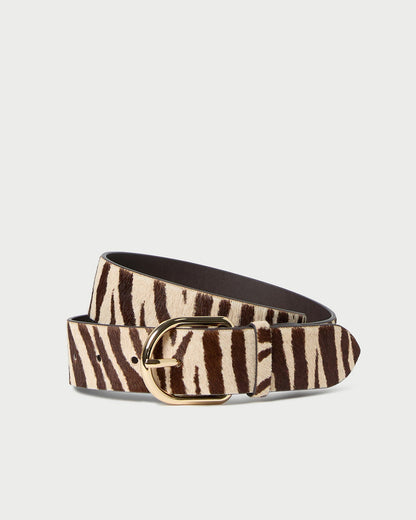 Loeffler Randall Isaac Cream Zebra Belt