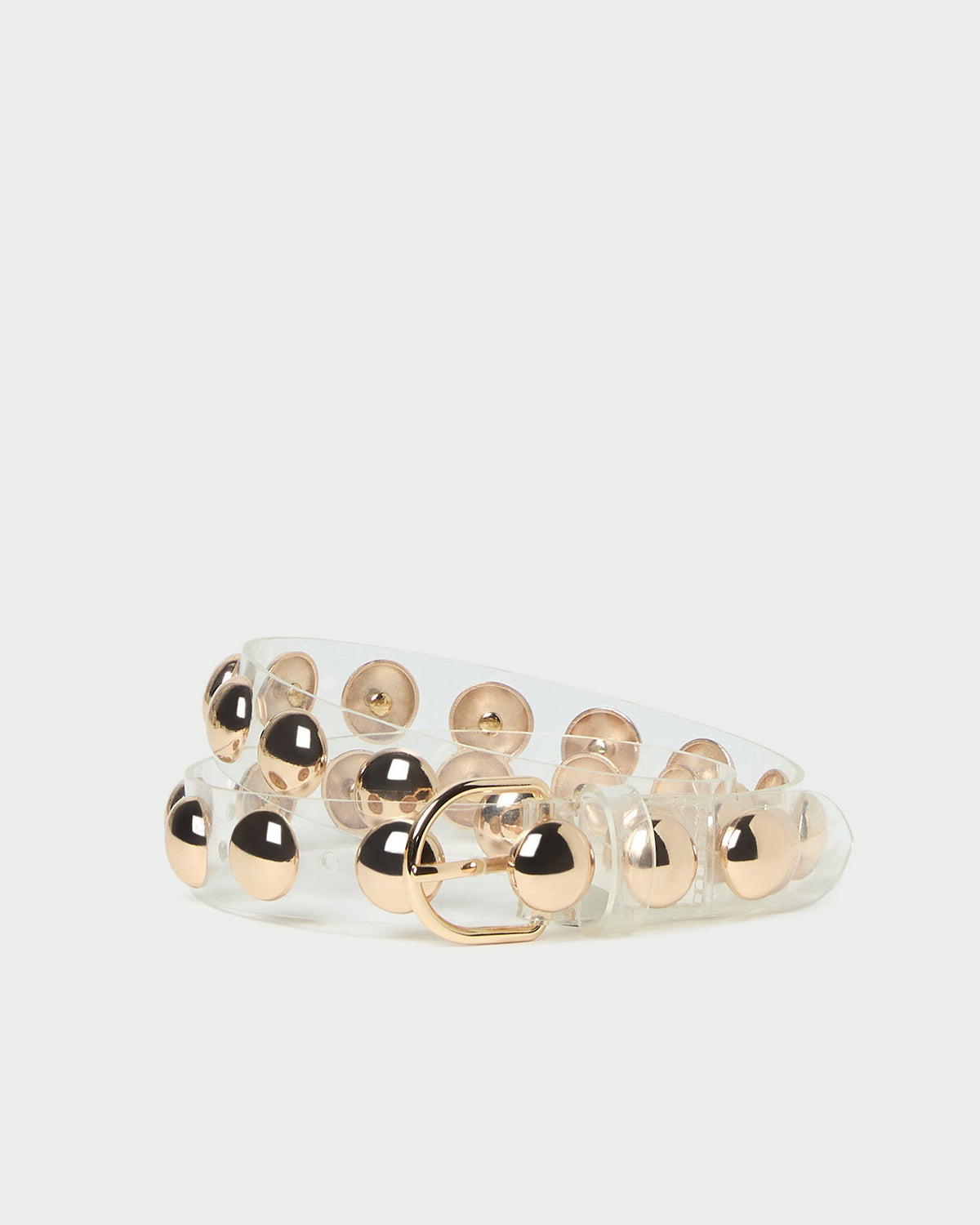 Loeffler Randall Issa Clear/Champagne Studded Belt
