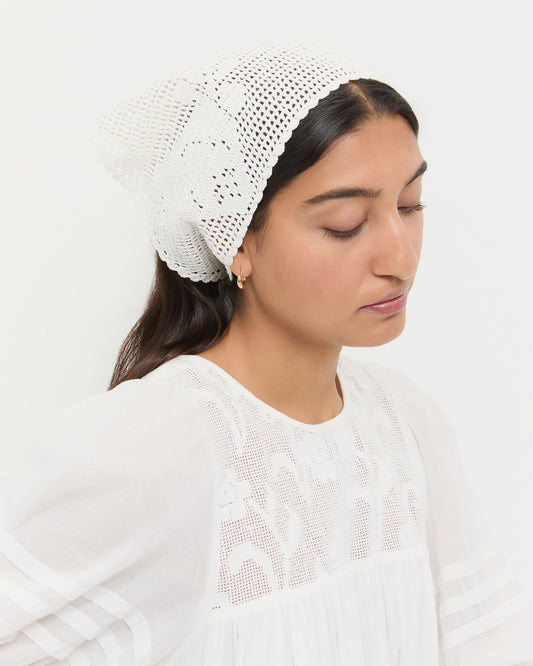 Loeffler Randall Viv White Crochet Scarf