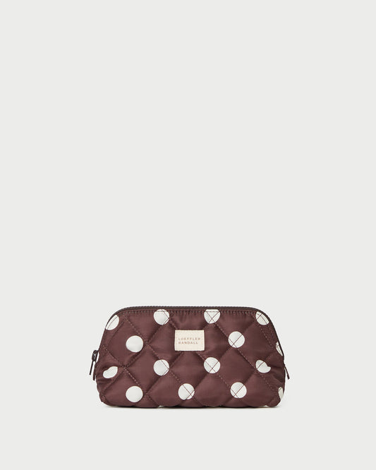 Loeffler Randall Georgette Brown/Cream Mini Cosmetic Pouch
