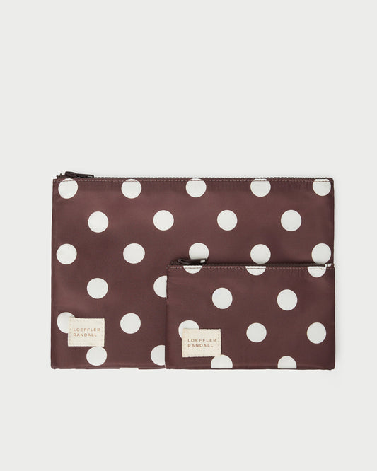 Loeffler Randall Tracy Brown/Cream Pouch Set