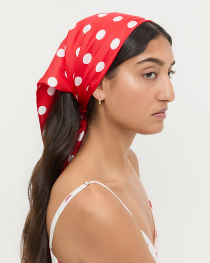 Loeffler Randall Beverly Red/White Silk Scarf