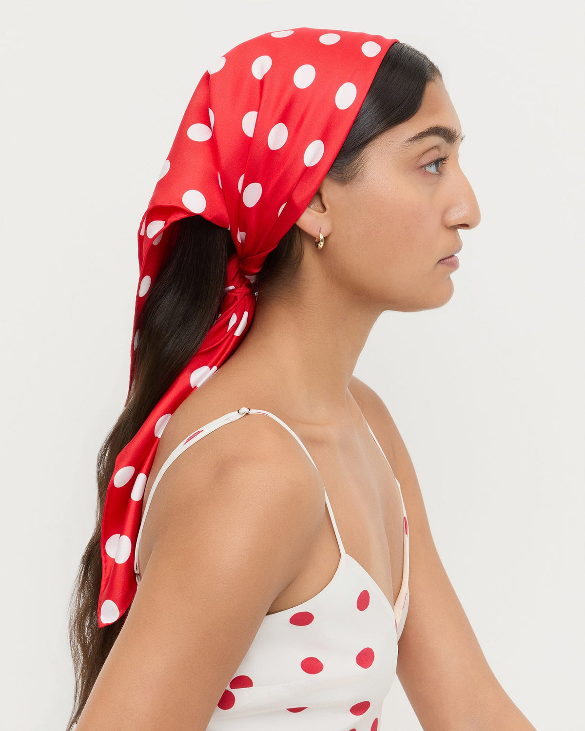 Loeffler Randall Beverly Red/White Silk Scarf