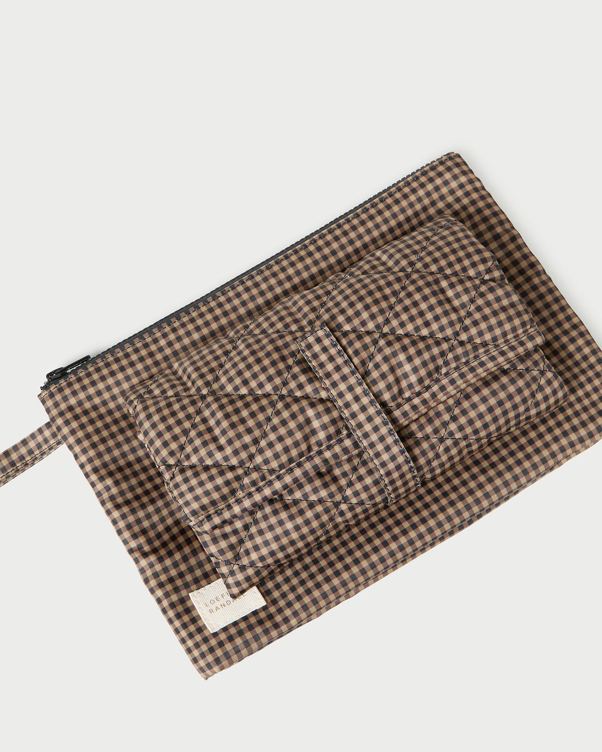 Loeffler Randall Dottie Brown/Black Check Changing Pad