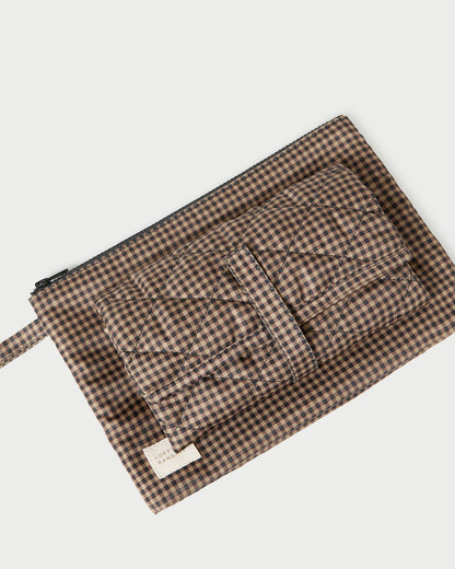 Loeffler Randall Dottie Brown/Black Check Changing Pad