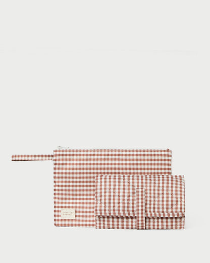 Loeffler Randall Dottie Brown Gingham Changing Pad