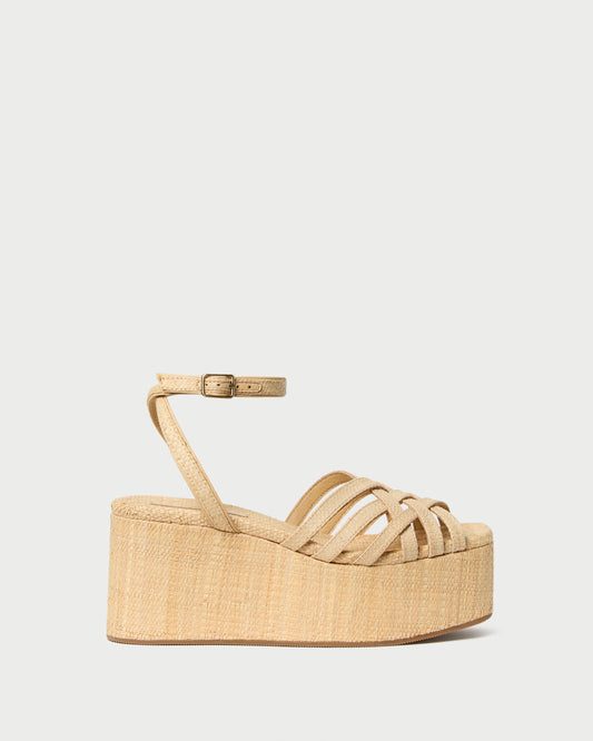 Loeffler Randall Channing Natural Raffia Platform Sandal