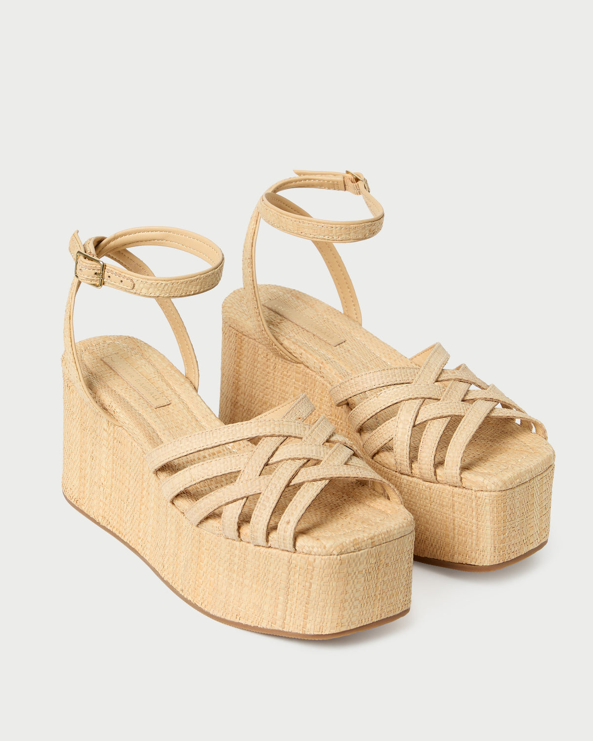Loeffler Randall Channing Natural Raffia Platform Sandal