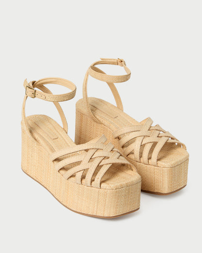 Loeffler Randall Channing Natural Raffia Platform Sandal