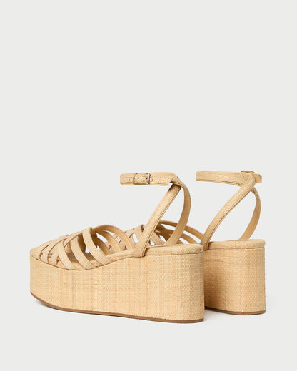 Loeffler Randall Channing Natural Raffia Platform Sandal