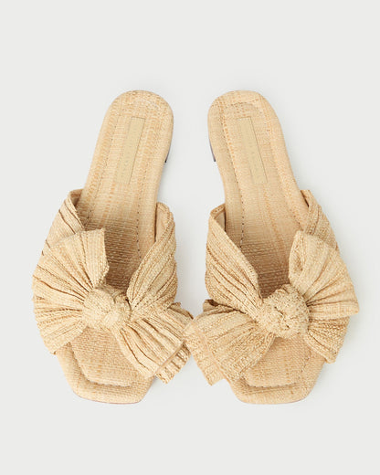 Loeffler Randall Daphne Natural Bow Slide Sandal