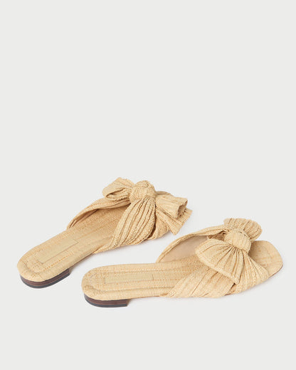 Loeffler Randall Daphne Natural Bow Slide Sandal