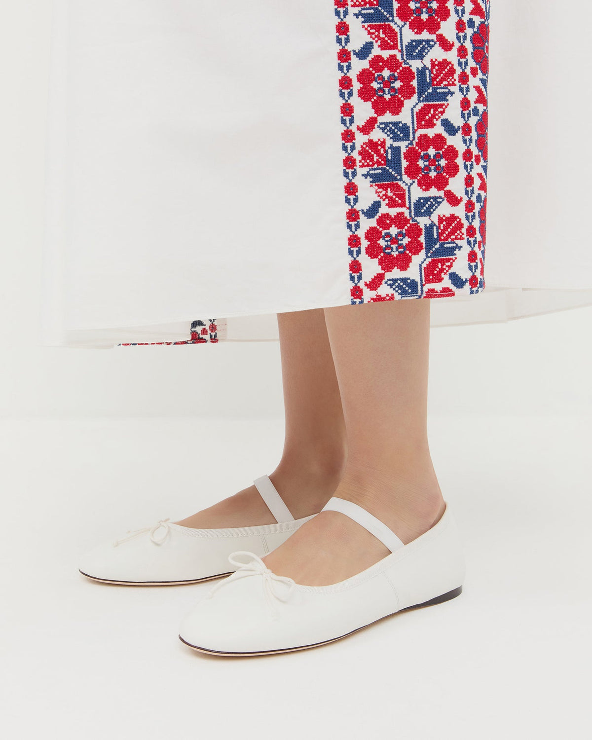 Loeffler Randall Leonie Ivory Leather Ballet Flat