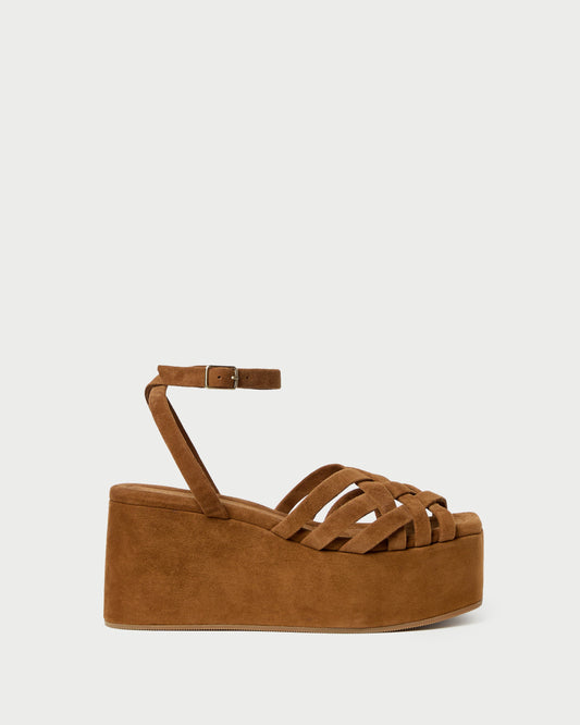 Loeffler Randall Channing Cacao Suede Platform Sandal