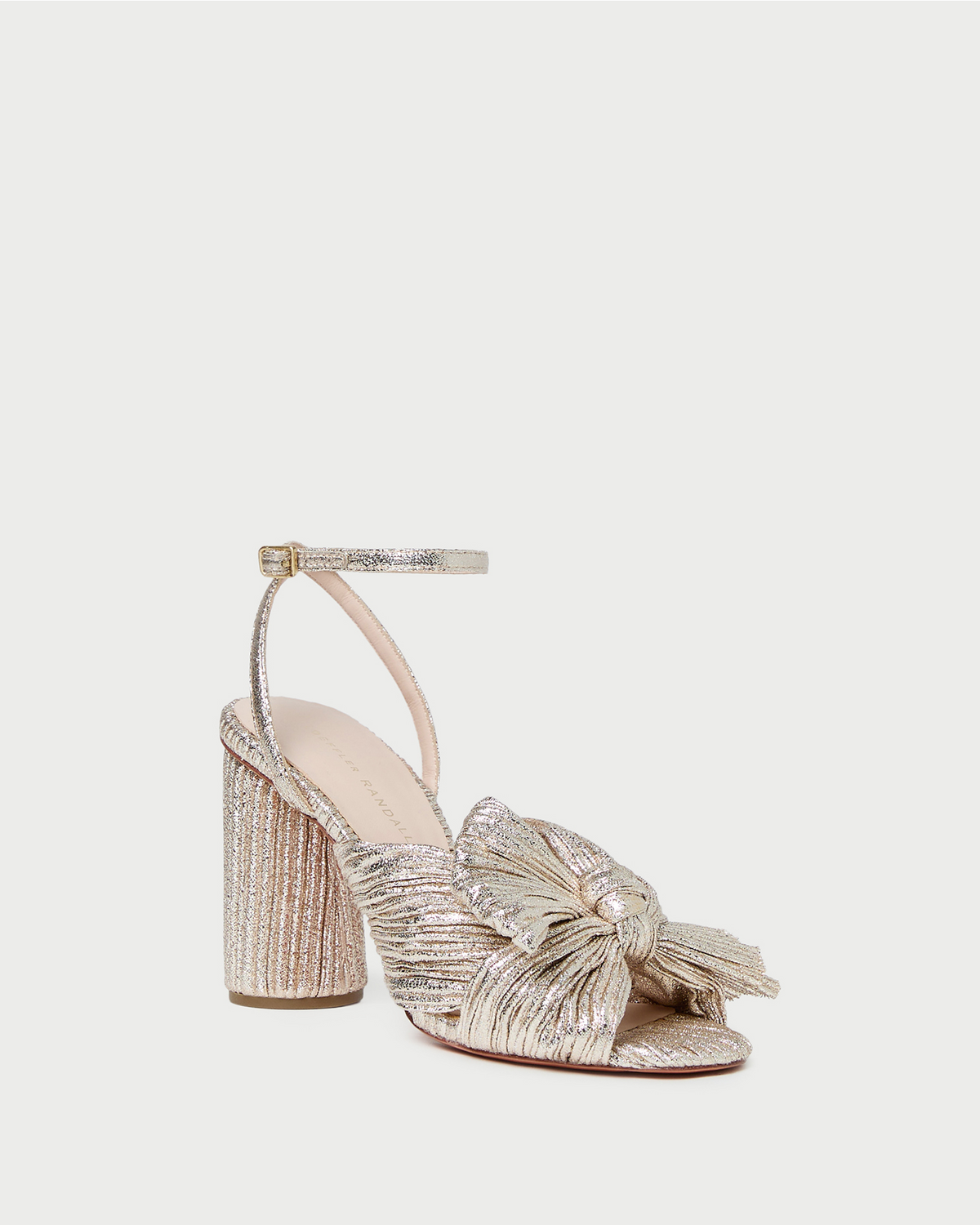 Loeffler Randall Camellia Champagne Pleated Bow Heel