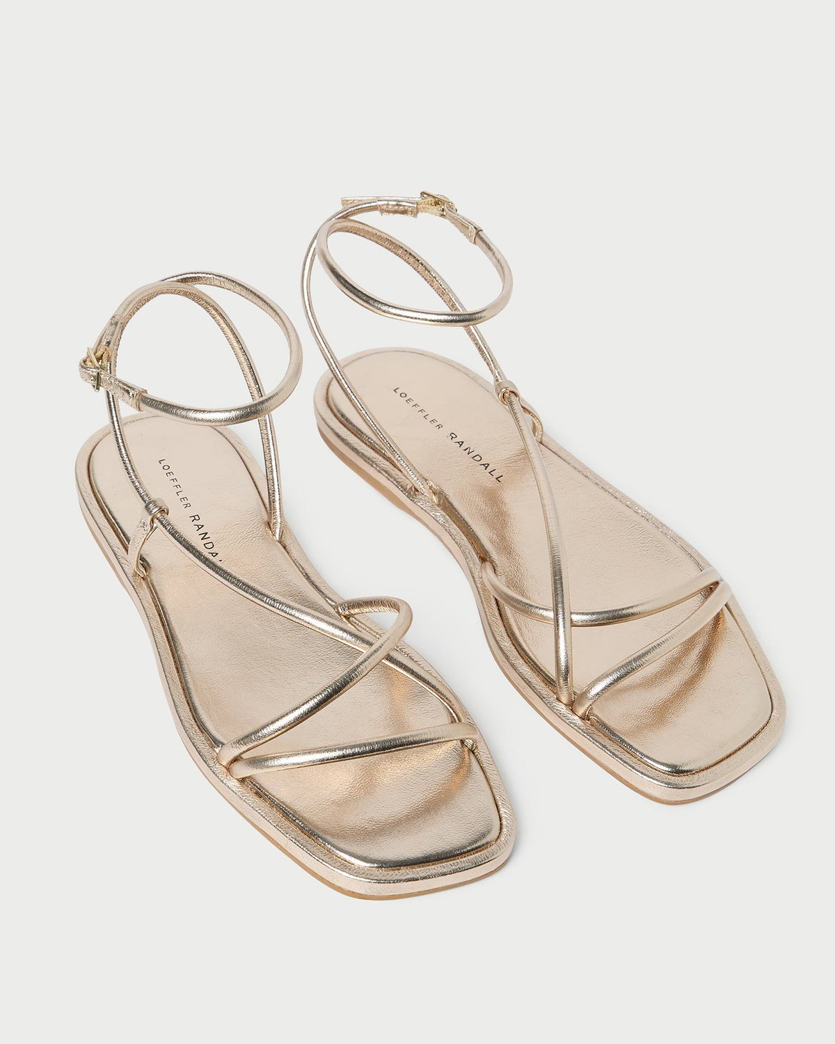 Loeffler Randall Noor Champagne Leather Flat Sandal