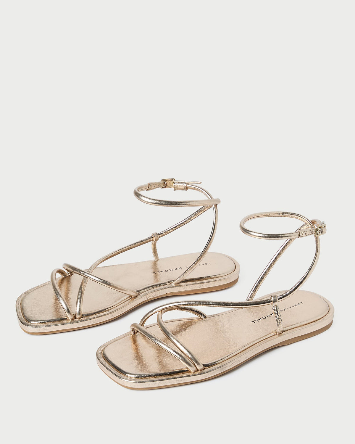Loeffler Randall Noor Champagne Leather Flat Sandal