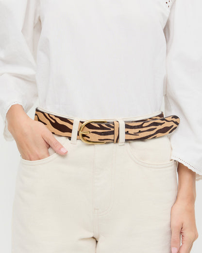 Loeffler Randall Isaac Tan Zebra Belt