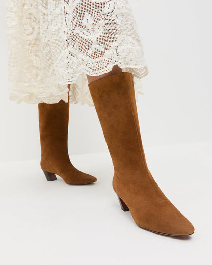 Loeffler Randall Cleo Cacao Suede Mid-Calf Boot