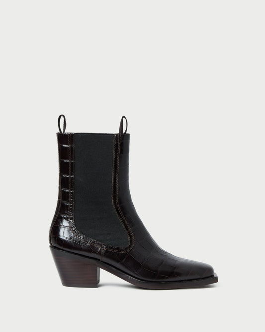 Loeffler Randall Nat Crocodile Leather Ankle Boot