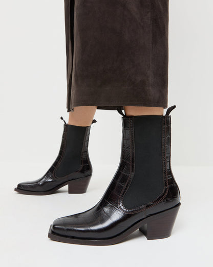 Loeffler Randall Nat Crocodile Leather Ankle Boot
