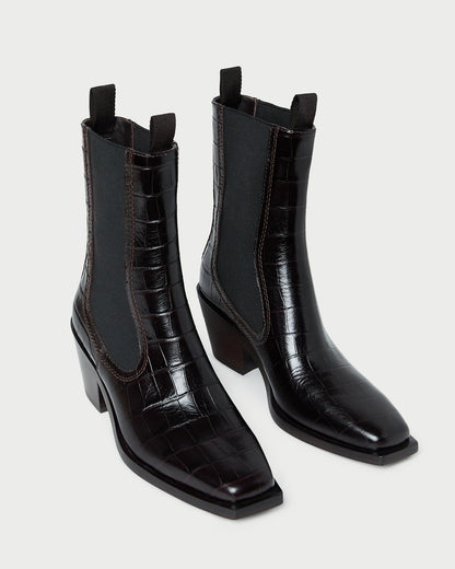 Loeffler Randall Nat Crocodile Leather Ankle Boot