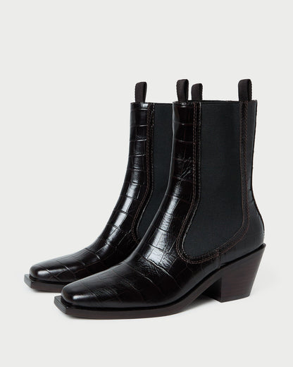 Loeffler Randall Nat Crocodile Leather Ankle Boot