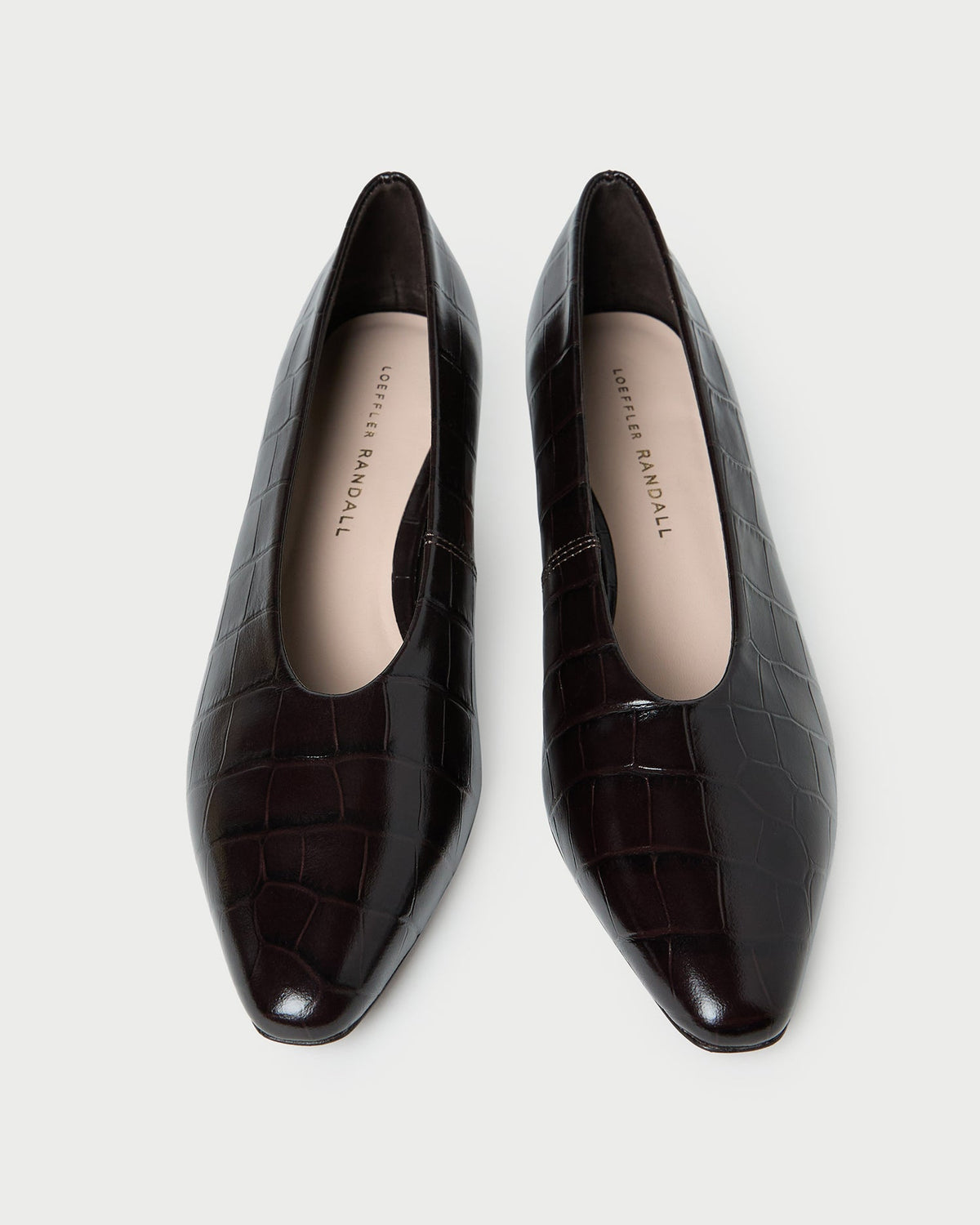 Loeffler Randall Neive Crocodile Leather Low Pump