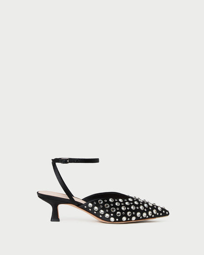 Loeffler Randall Rio Black/Crystal Kitten Heel