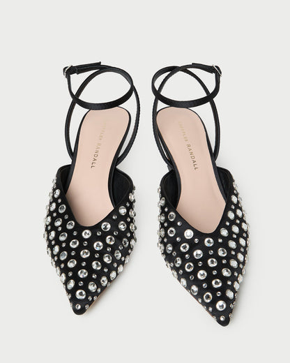 Loeffler Randall Rio Black/Crystal Kitten Heel