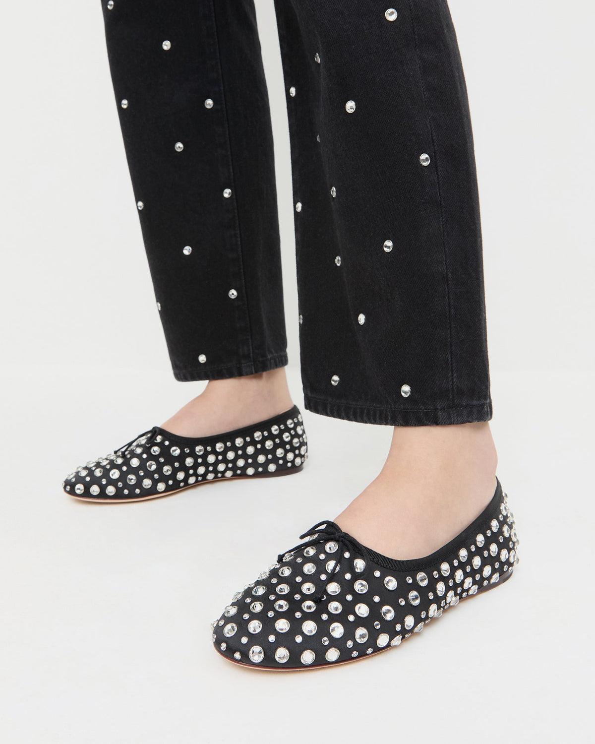 Loeffler Randall Landon Black/Crystal Ballet Flat