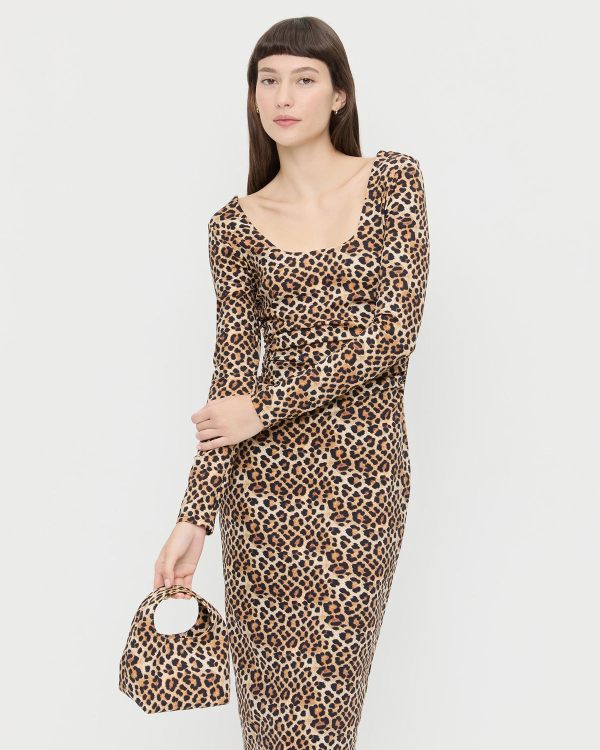 Loeffler Randall Kenzie Leopard Jersey Mini Bag