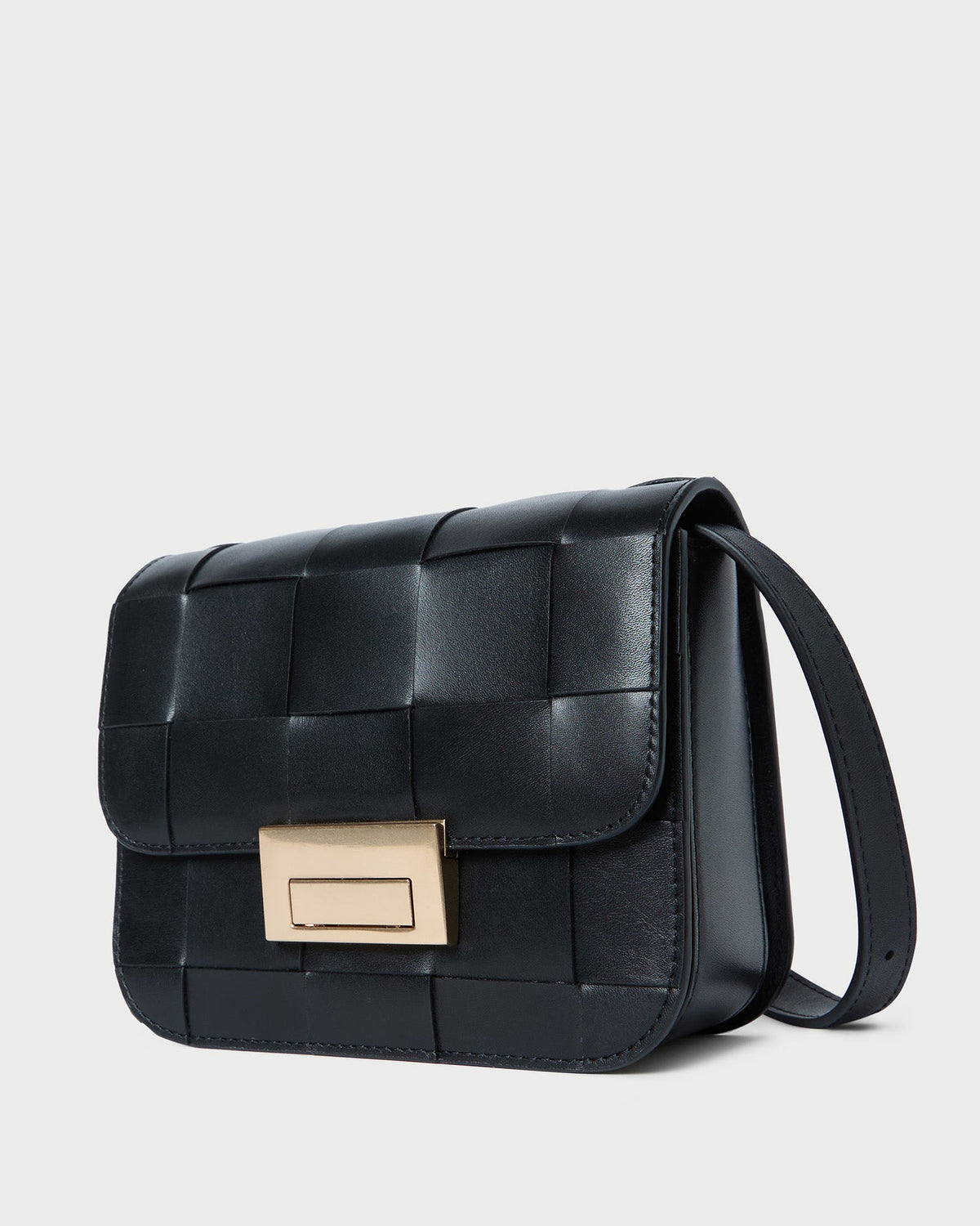 Loeffler Randall Desi Black Woven Leather Crossbody
