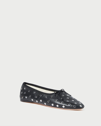 Loeffler Randall Landon Black/Silver Ballet Flat