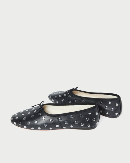 Loeffler Randall Landon Black/Silver Ballet Flat