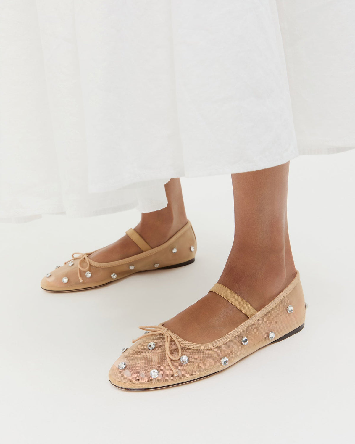 Loeffler Randall Leonie Caramel/Crystal Ballet Flat