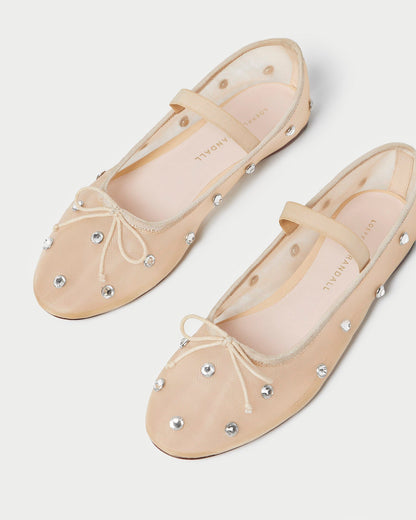 Loeffler Randall Leonie Caramel/Crystal Ballet Flat