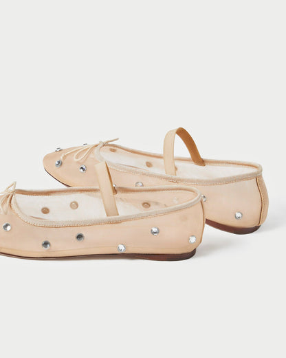 Loeffler Randall Leonie Caramel/Crystal Ballet Flat