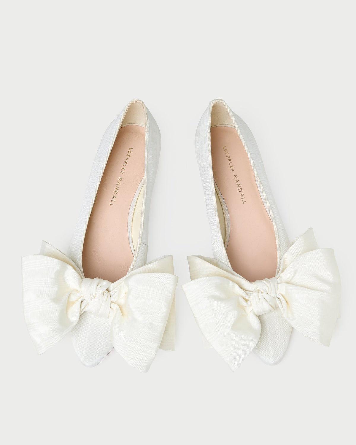 Loeffler Randall Noa Cream Moiré Bow Flat