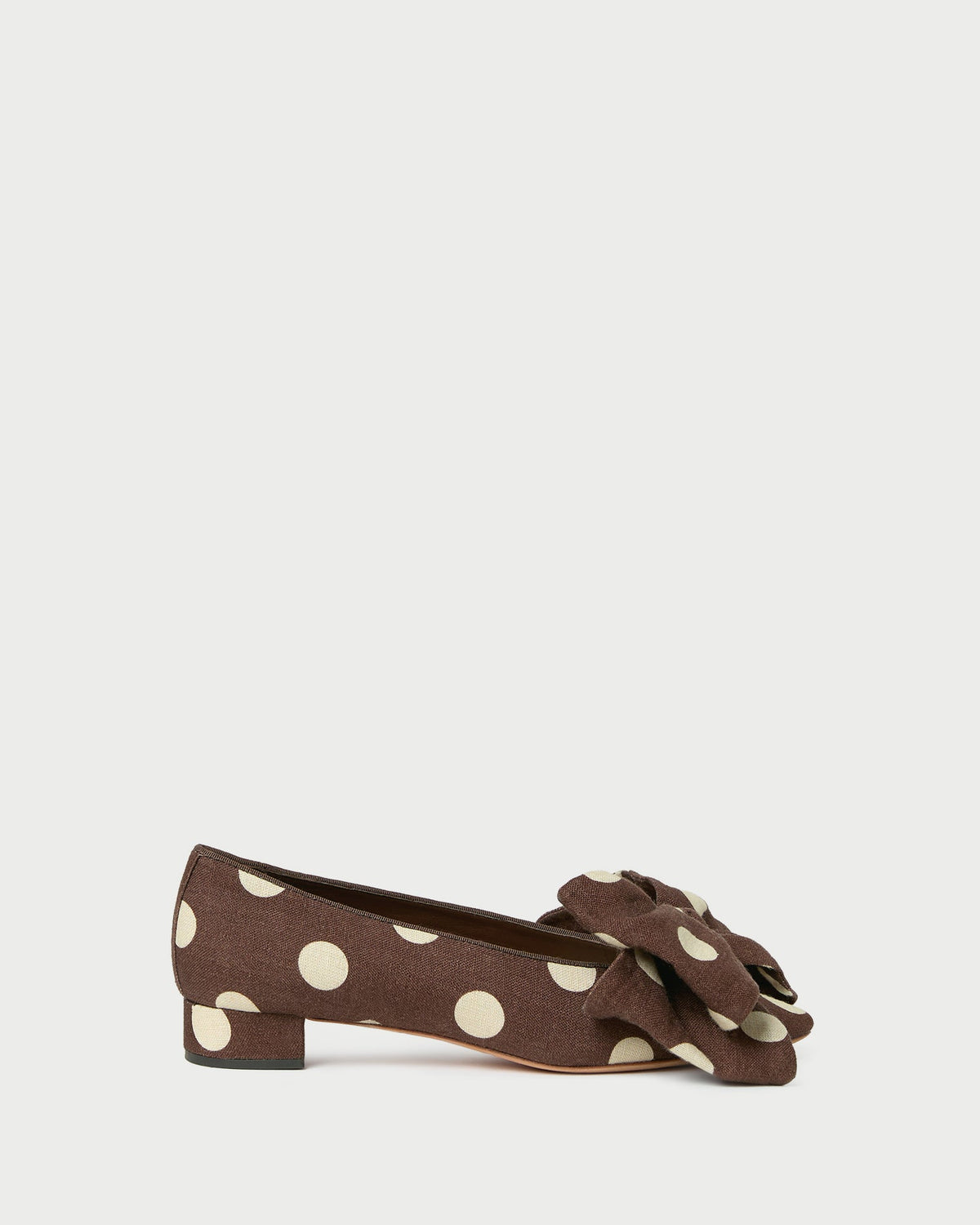 Loeffler Randall Noa Brown/Cream Linen Bow Flat
