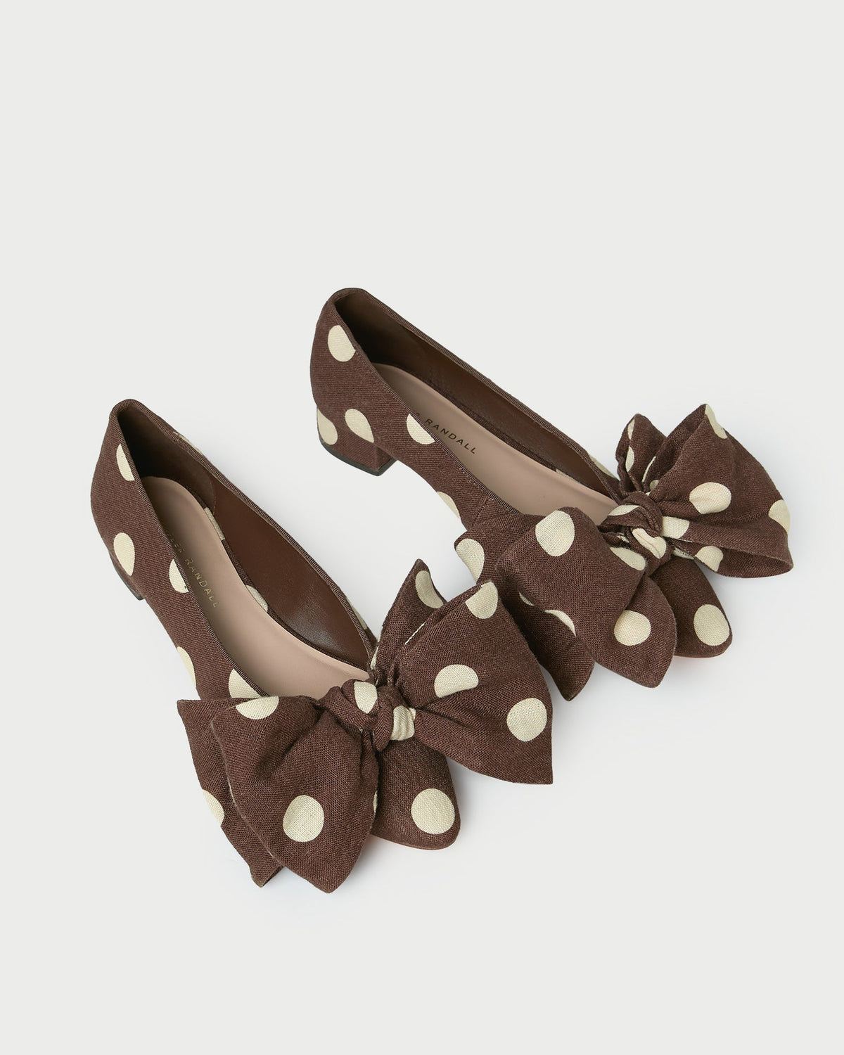 Loeffler Randall Noa Brown/Cream Linen Bow Flat