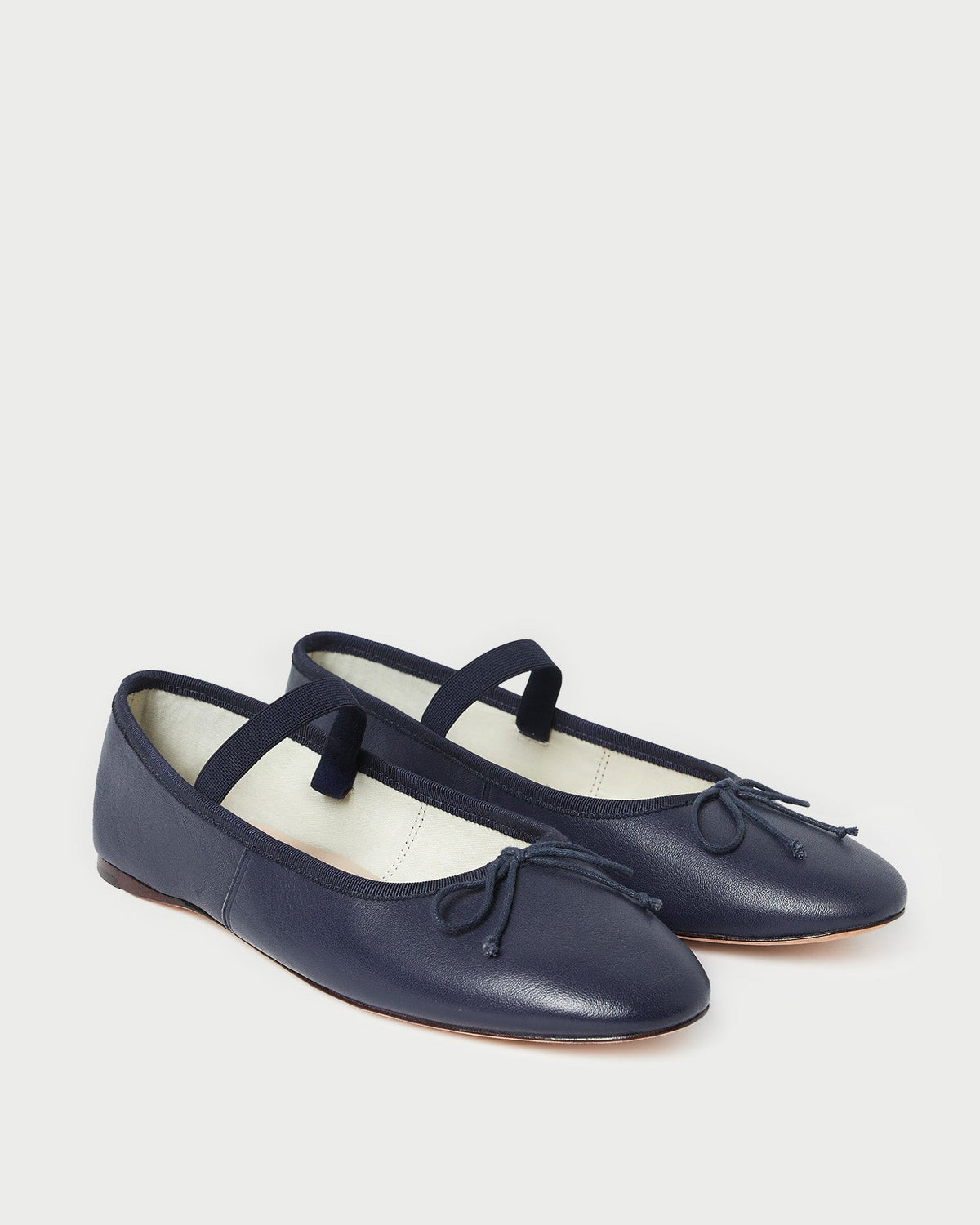 Loeffler Randall Leonie Navy Leather Ballet Flat