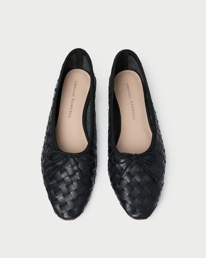 Loeffler Randall Landry Black Woven Ballet Flat