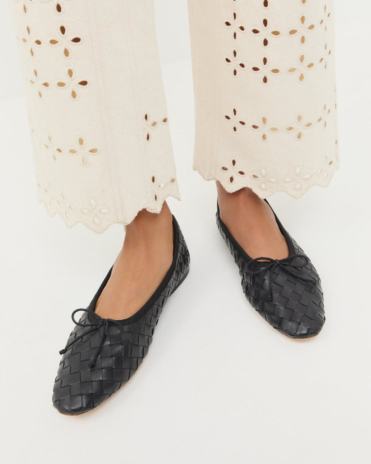 Loeffler Randall Landry Black Woven Ballet Flat