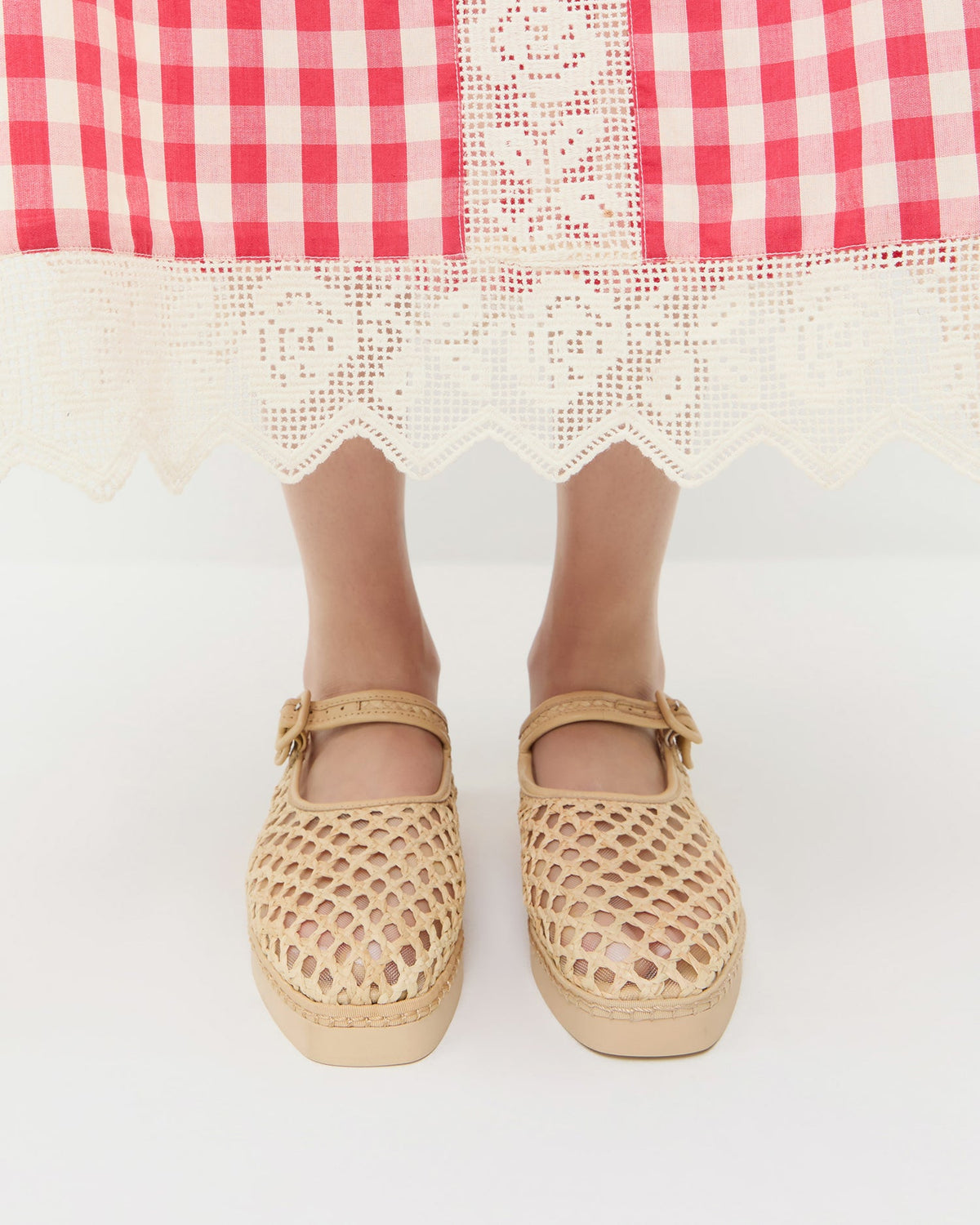 Loeffler Randall Rita Natural Netted Mary Jane