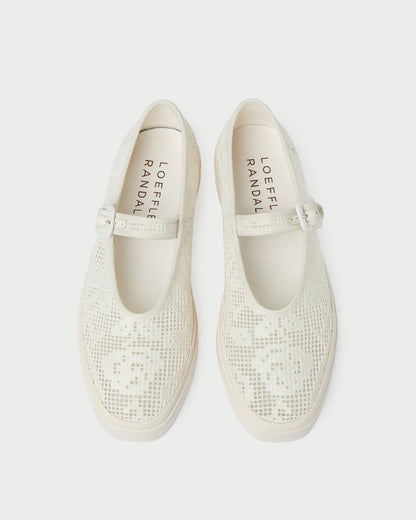 Loeffler Randall Cooper Cream Lace Mary Jane Sneaker