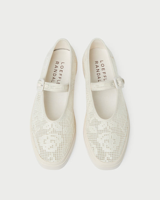 Loeffler Randall Cooper Cream Lace Mary Jane Sneaker