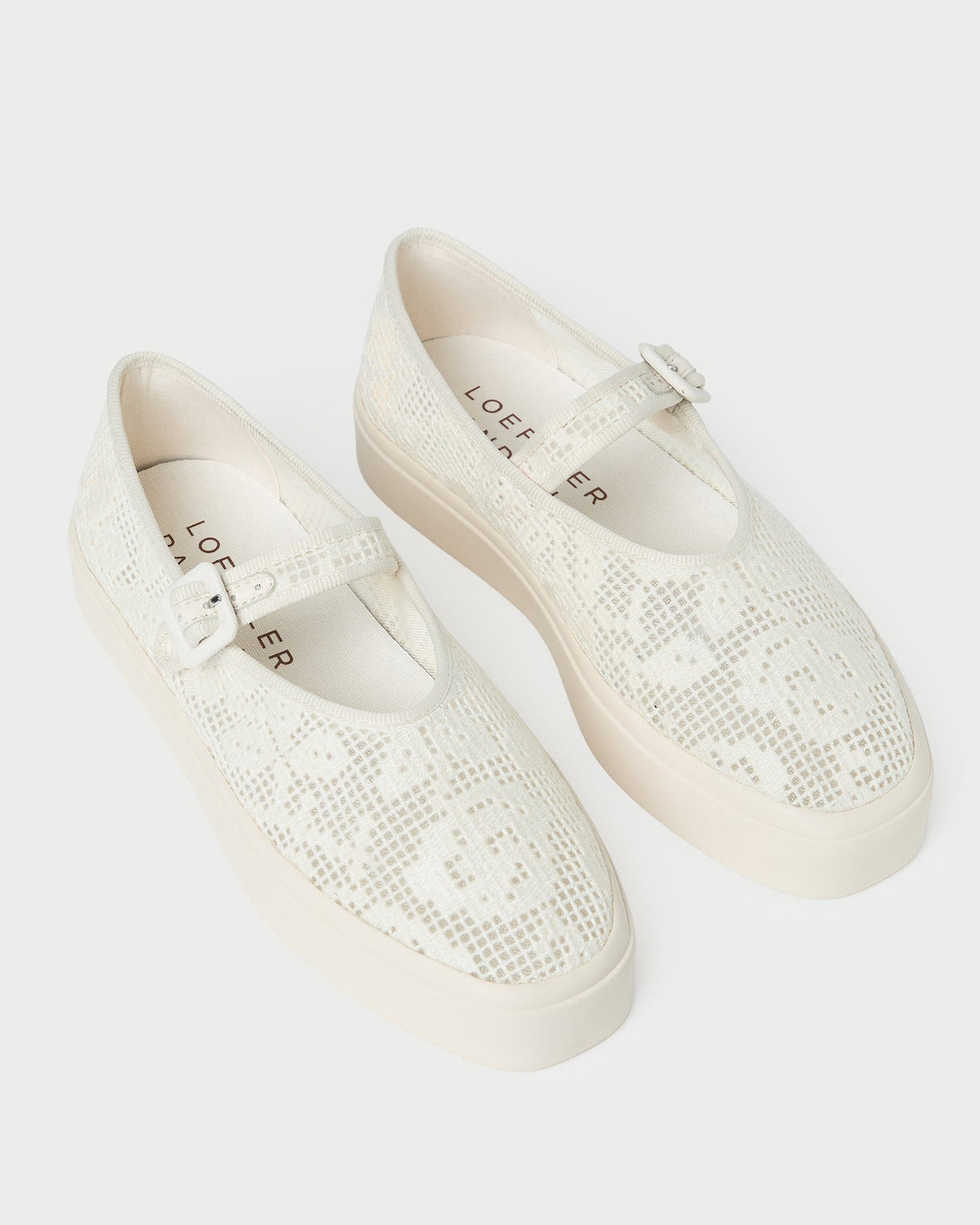 Loeffler Randall Cooper Cream Lace Mary Jane Sneaker
