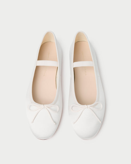 Loeffler Randall Leonie Cream Satin Ballet Flat