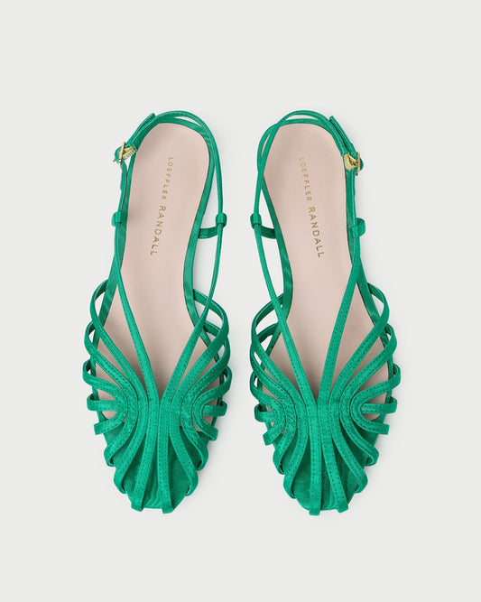 Loeffler Randall Devon Green Moiré Slingback Sandal